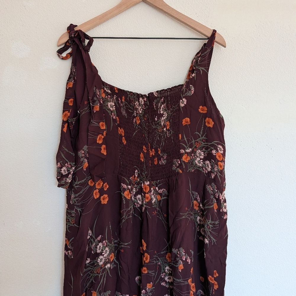 Reformation Twilight Midi Dress In Emmeline Burgundy Floral Size 16 New With Tag - Picture 8 of 10